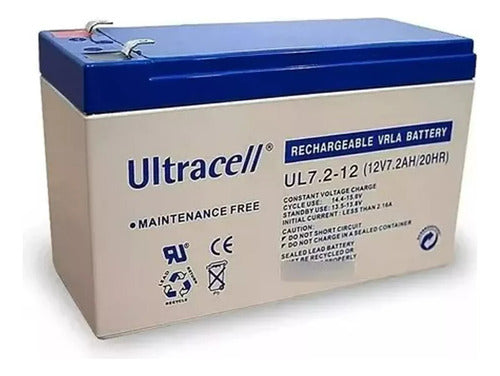 Ultracell Bateria Gel 12V 7Ah Recargable Alarma UPS 1