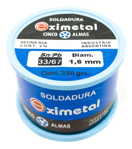 Eximetal 4 Rolls Solder 33/67 250gr 1/4kg Diameter 1.6mm 0