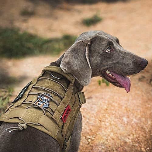 OneTigris Tactical Dog Harness - Fire Watcher Comfortable Patrol K9 Vest (Coyote Brown, Large) 5