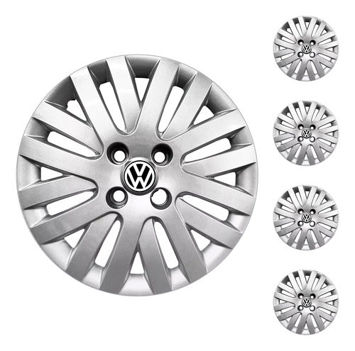 Fundicar 14" Diameter Volkswagen Gol Trend 4-Piece Wheel Set + Logo 0