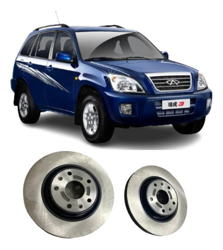 Kit X2 Disco Freno Delantero Chery Tiggo 2.0 300mm Año 2014 0