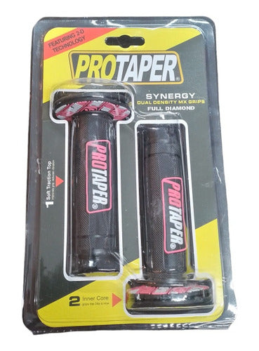 Puño Moto Negro Con Rosado Pro Taper (juego) 1