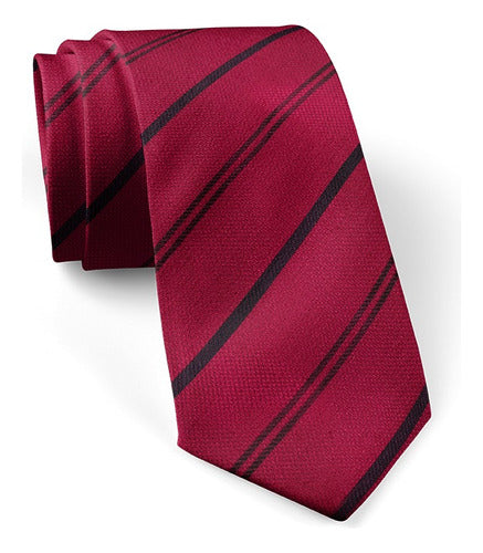 Studio Galanteria & Co Red Jacquard Striped Blue Tie 2