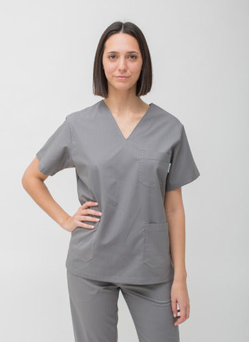 Suedy Medical Uniform V-Neck Set in Arciel Fabric 68