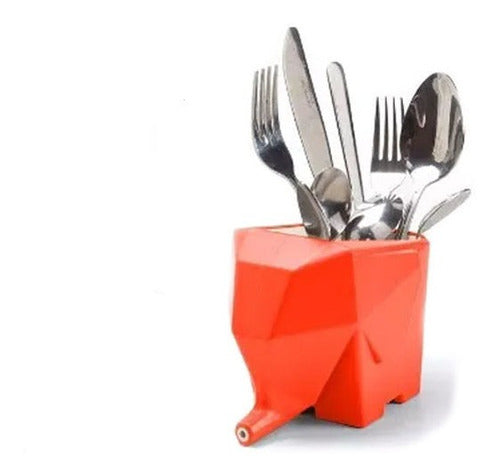 La Vidriera Regalos Orange Elephant Cutlery Drainer 1