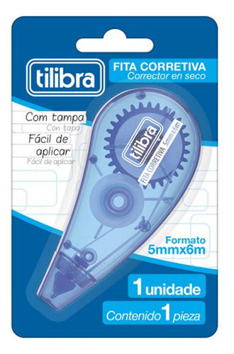 Kit Fita Corretiva Azul Tilibra - 6mx5mm C/ 3 Unidades 1