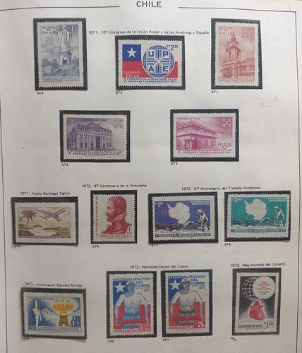 TANO Ch369 Chile Various Complete Series Years 1971-72 Mint 1