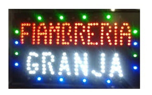 Cartel Led Granja Abierto Rotiseria Almacen O La Q` Quieras 1