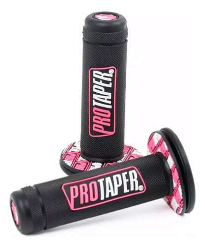 Puño Moto Negro Con Rosado Pro Taper (juego) 0