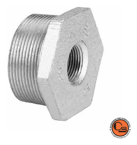 Buje Reducción Hierro Galvanizado 3/4 X 3/8 Pulgadas 1