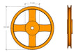 Favero SA Cast Iron Pulley for Series B Belt 250mm 1 Channel 3