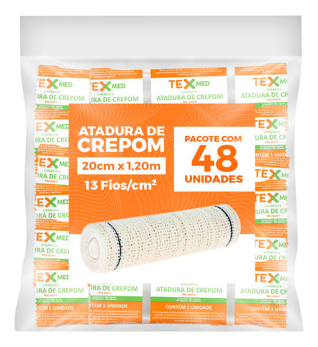 Atadura Crepom Faixa Bandagem Elástica 20cm Kit 48 Unidades 0