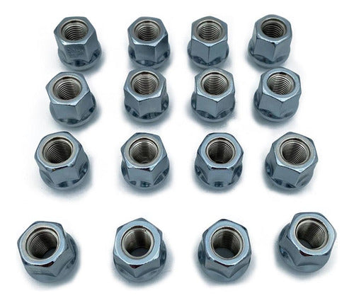 Kit of 16 Chrome Plated Wheel Nuts for Honda Fit 1