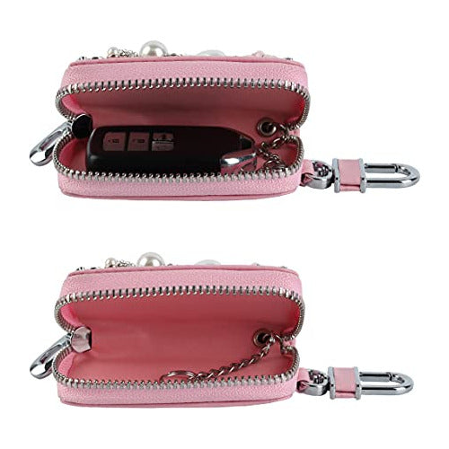 YULAILE Protective Keycase for Keys with Zipper in Pink 4