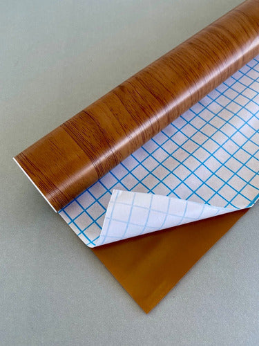 Self-Adhesive Wood Grain Contact Paper Roll 0.45x10m PVC 1