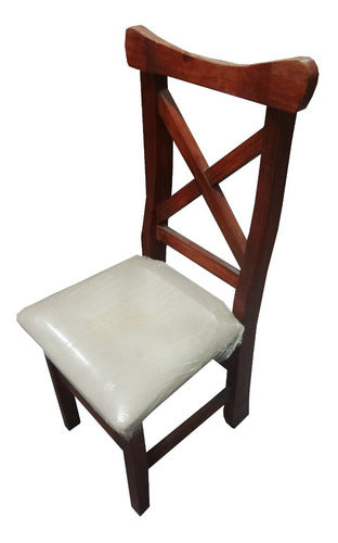 Reinforced Upholstered and Polished Pine Chairs 1