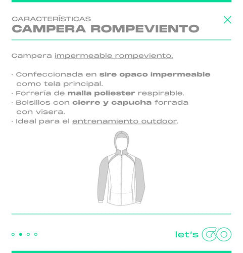 Imago Campera Hombre Rompeviento Deportiva Stade Capucha 5