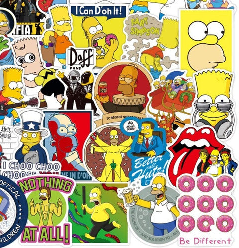 Pack 20 Calcomanías Stickers Vinilo Termo Los Simpsons Usa 0