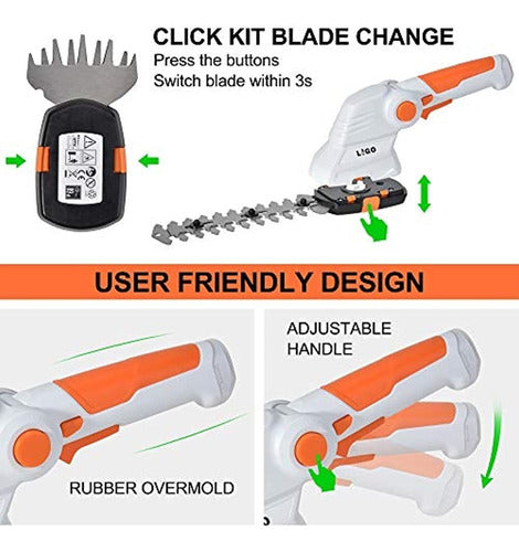 LIGO 7.2V Hedge Trimmer - Battery-Powered, Lightweight Cutter 1