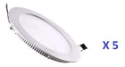 JA Pack of 5 Round Recessed LED 12W Cold/Warm Light 4