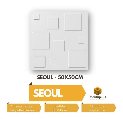 Forma 3d Gesso Modelo Seoul 50x50cm Mais Barato Do Brasil 7