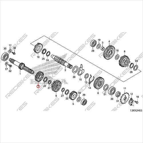 Honda Original Third Gear Wave S 110 22T E4 2