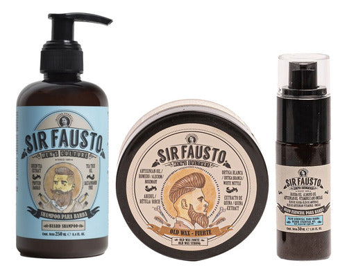 Kit Para Barba Shampoo + Cera Old Wax Fuerte + Oleo Esencial 0