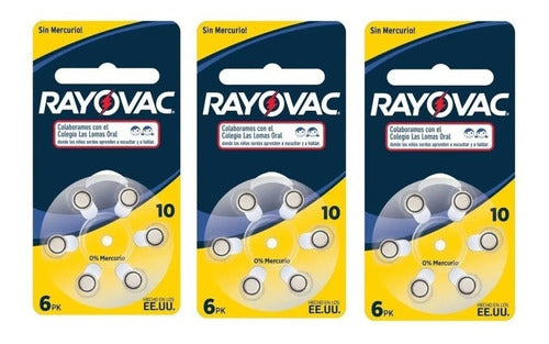 Rayovac Hearing Aid Batteries Size 10 - Pack of 18 Units 0