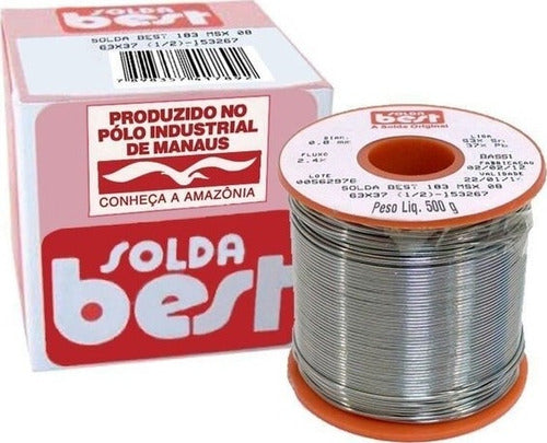 Estaño Tipo Fideo Solda Best 0.8mm 63 Sn 37 Pb Rollo 500gr 0