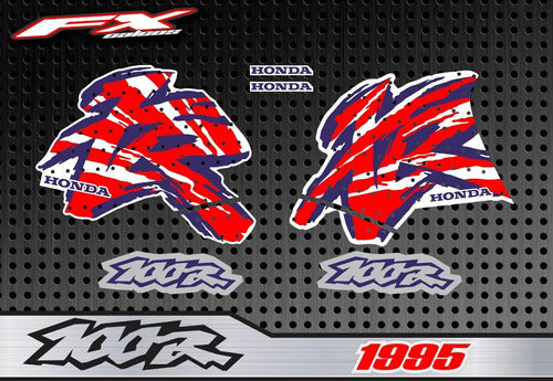 Honda XR 100 Original Decals 1993 to 1998 FX Calcos 2