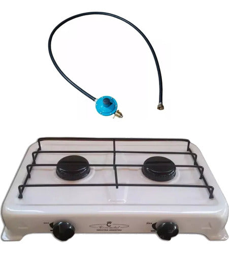 Phixel Gas Two-Burner Cooktop + 1 Meter Regulator 0