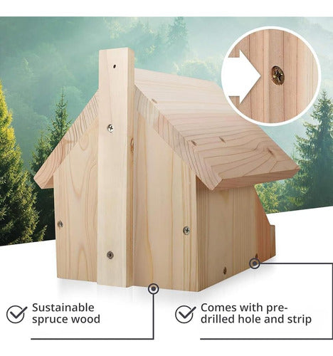 Wildtier Herz Solid Wood Blackbird Nest Box - Weather Resistant 2