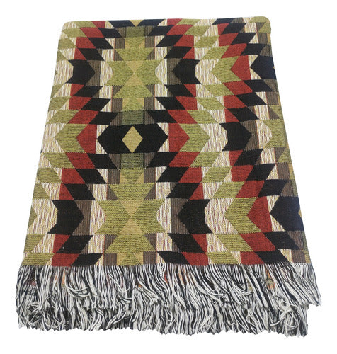 Rustic Jacquard Throw Blanket 125x150 with Fringes - Home Decor 15