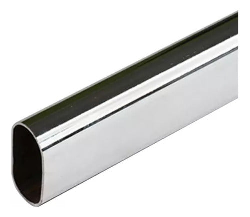 Chrome Oval Pipe per Linear Meter for Wardrobe 0