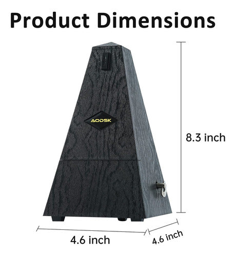 Aodsk Mechanical Metronome Simil Madera Negra Para Piano Y Otros Instrumentos 1