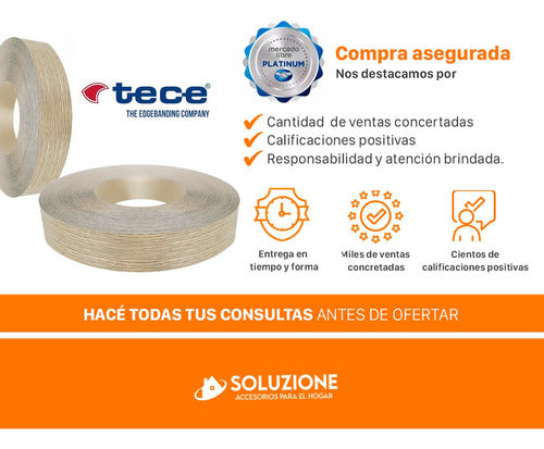 Tece Tapacanto Filo Preencolado Camelia 50 Mm X 50 Mts 6