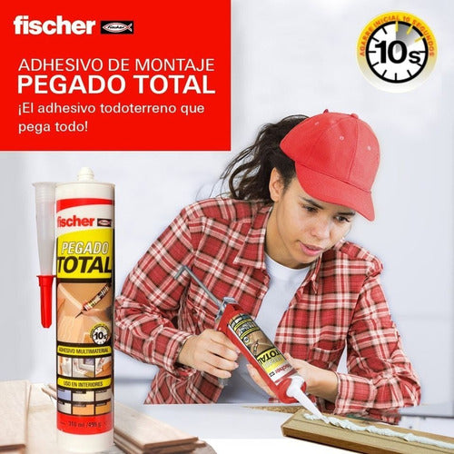 Pegado Total Fischer 10 Seg Multimaterial 310ml Montajes 4