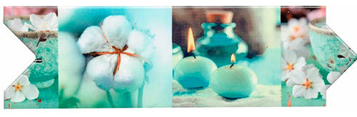 Azulmat Guarda Con Decorado Mixto De Velas Y Flores 8x25 0