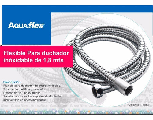 Flexible De Acero Inoxidable 1,8mts De 1/2 S6 Aquaflex 1