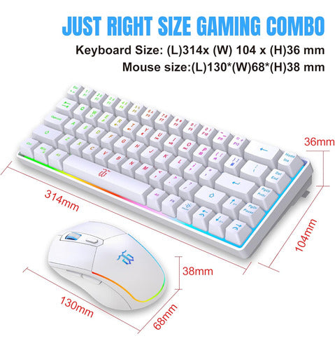 Teclado Mouse Inalámbricos Combo Kit Gamer Trabajo Estudio 5