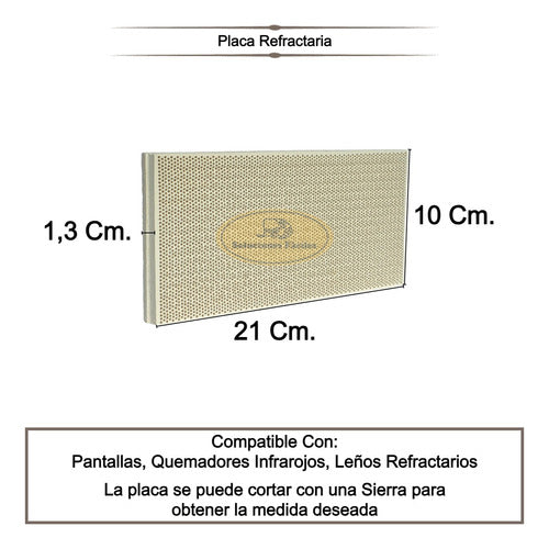 Placa Refractaria / Infrarroja Rectangular (21.0cm X 10.0cm) 1