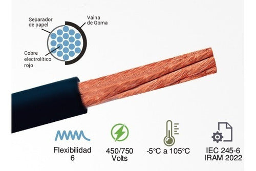 Nasello Cable P/ Pinza Y Masa Soldar 1x10 Mm X6mts Ø7,5mm Exterior 2