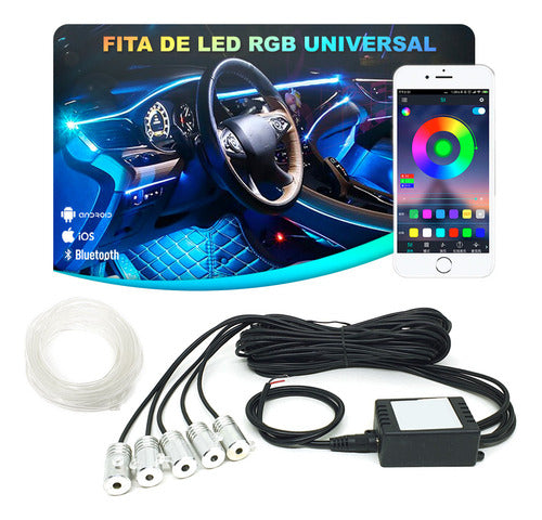 Fita Led Painel S10 2009 Neon Rgb 6m Controle Via App 0