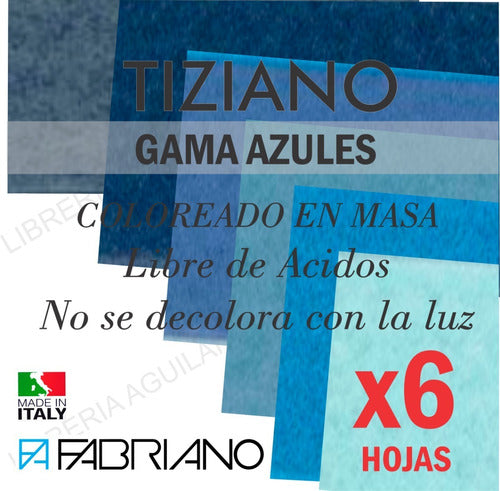 Fabriano Tiziano Color Range Blues X6 Art Cardstock 2