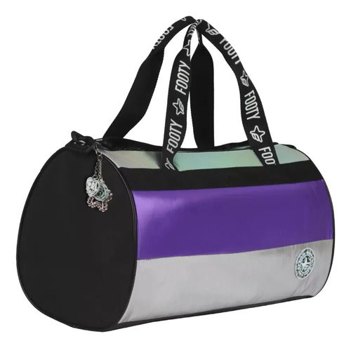 Sporty Striped Urban Tube Bag - Footy Metallic Tun Tuni 1