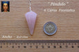 Natural Rose Quartz Pendulum - 6 Faceted Sides - 4.0 Cms 5