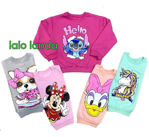 Lalo Landa Buzo Estampado Friza Personajes Solo Saldos T4 - Pack X 3 7