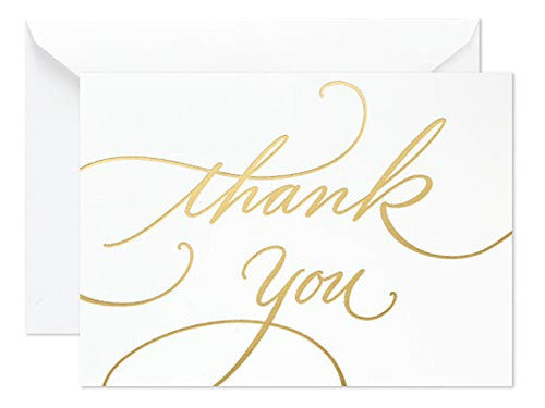 Hallmark Gold Thank You Cards for Weddings - 100 Units 0