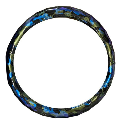 JC Camo Blue Steering Wheel Cover for Etios/Corolla/Hilux 0