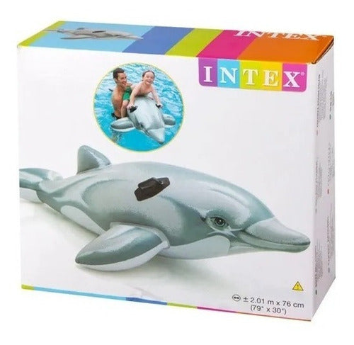 Large Inflatable Dolphin with Handles Intex 1